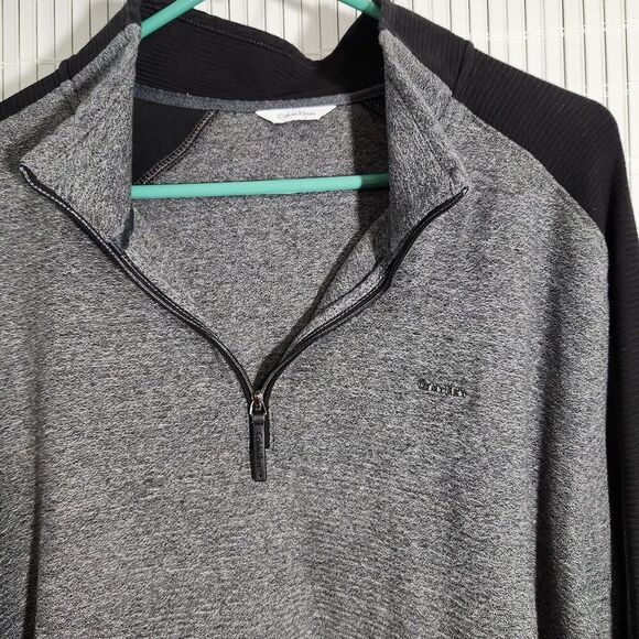 Calvin Klein Long sleeve Sweater For Men Size XL Gray Size Small Zipper On Front - Picture 2 of 9